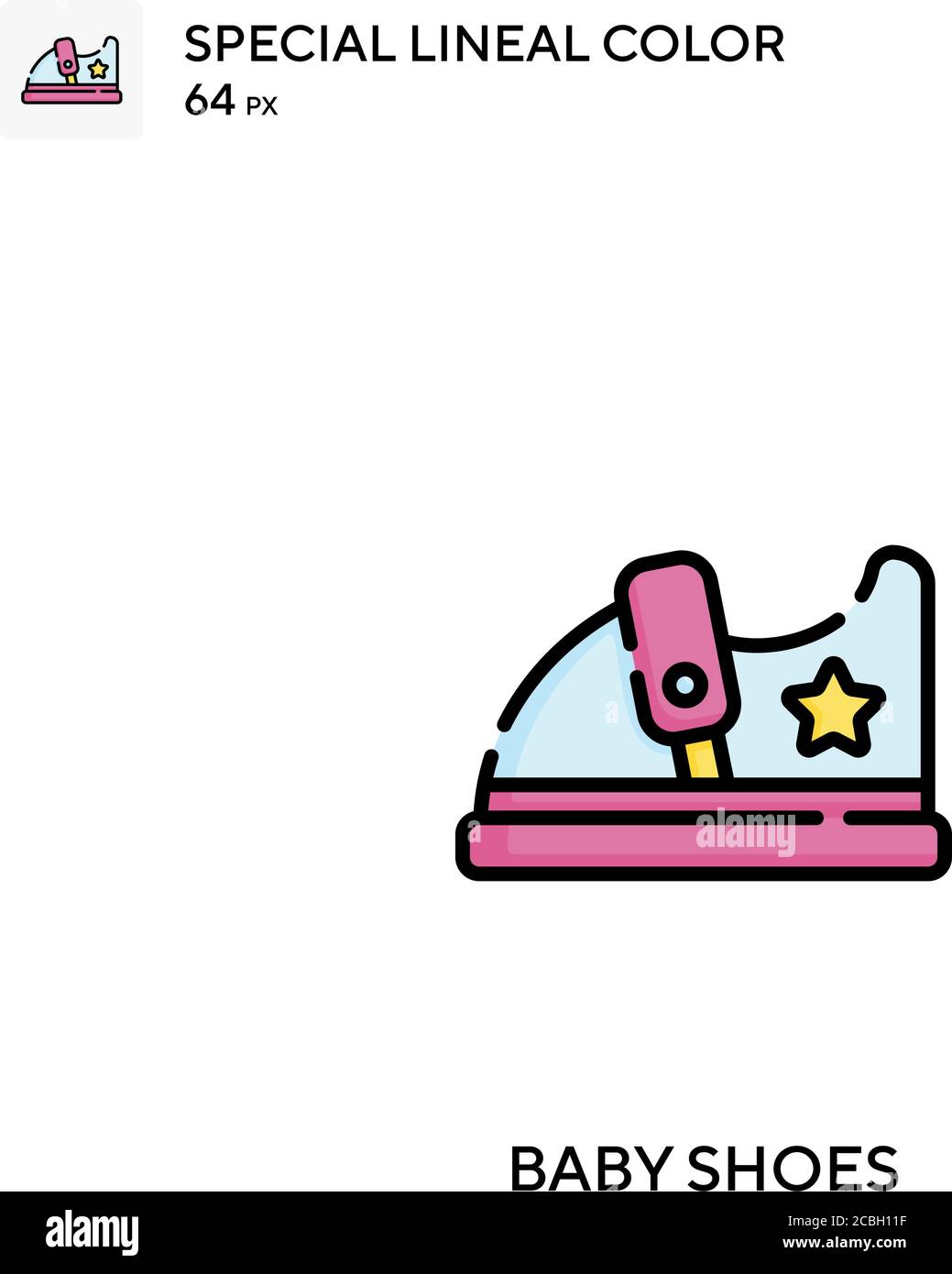 Baby shoes special lineal color vector icon. Baby shoes icons for your ...