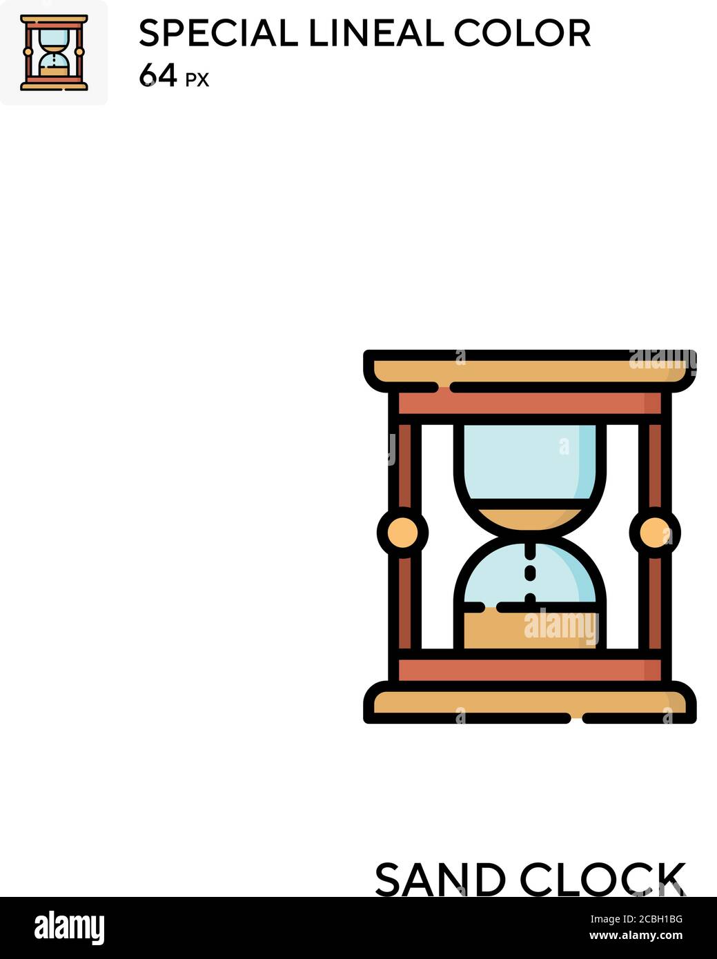 Sand clock special lineal color vector icon. Sand clock icons for your ...