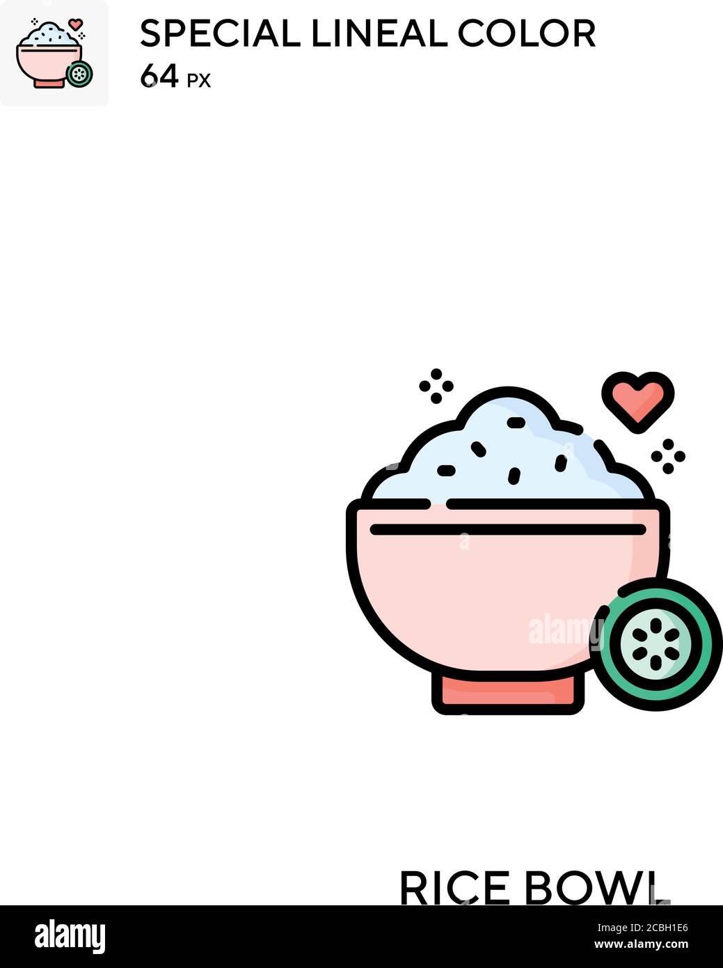 Rice bowl special lineal color vector icon. Rice bowl icons for your