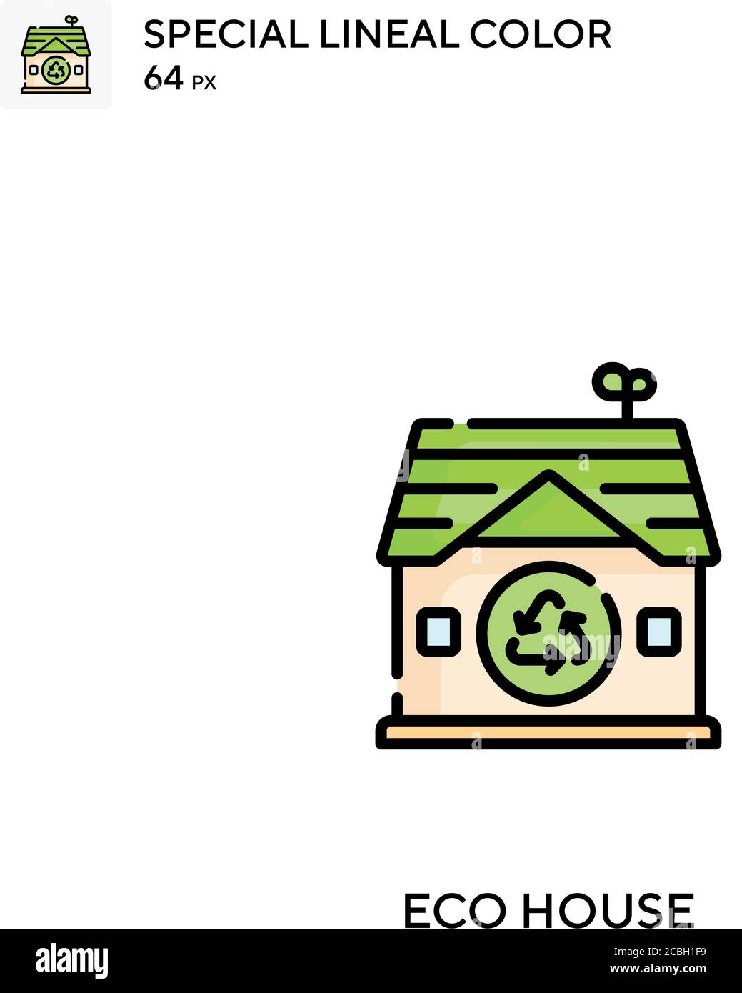 Eco house special lineal color vector icon. Eco house icons for your ...