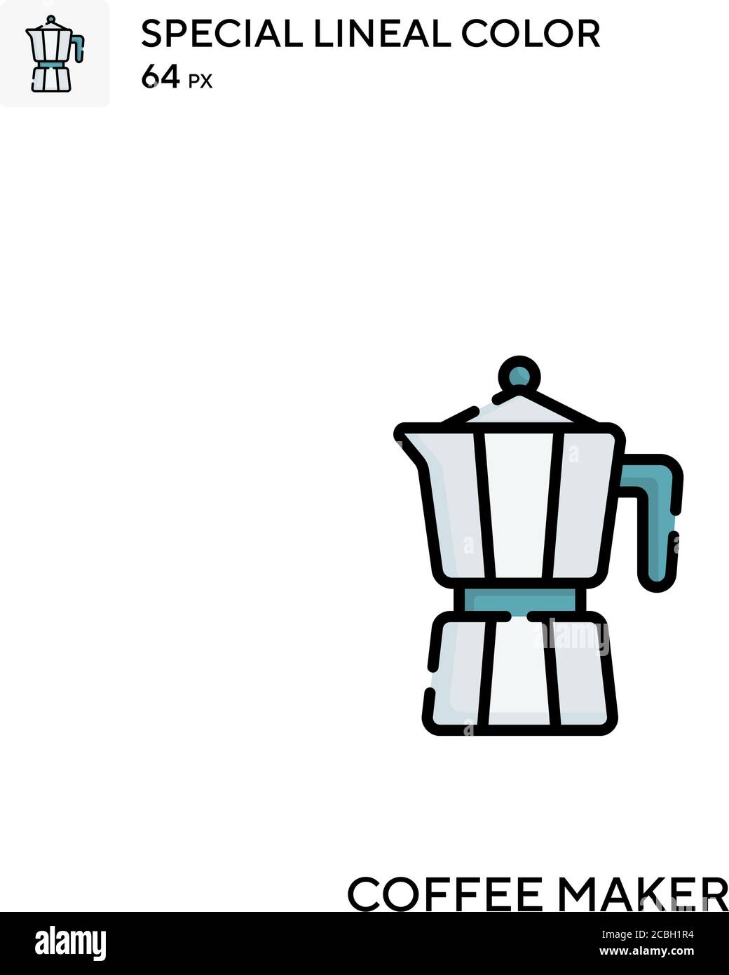 Coffee maker special lineal color vector icon. Coffee maker icons for ...