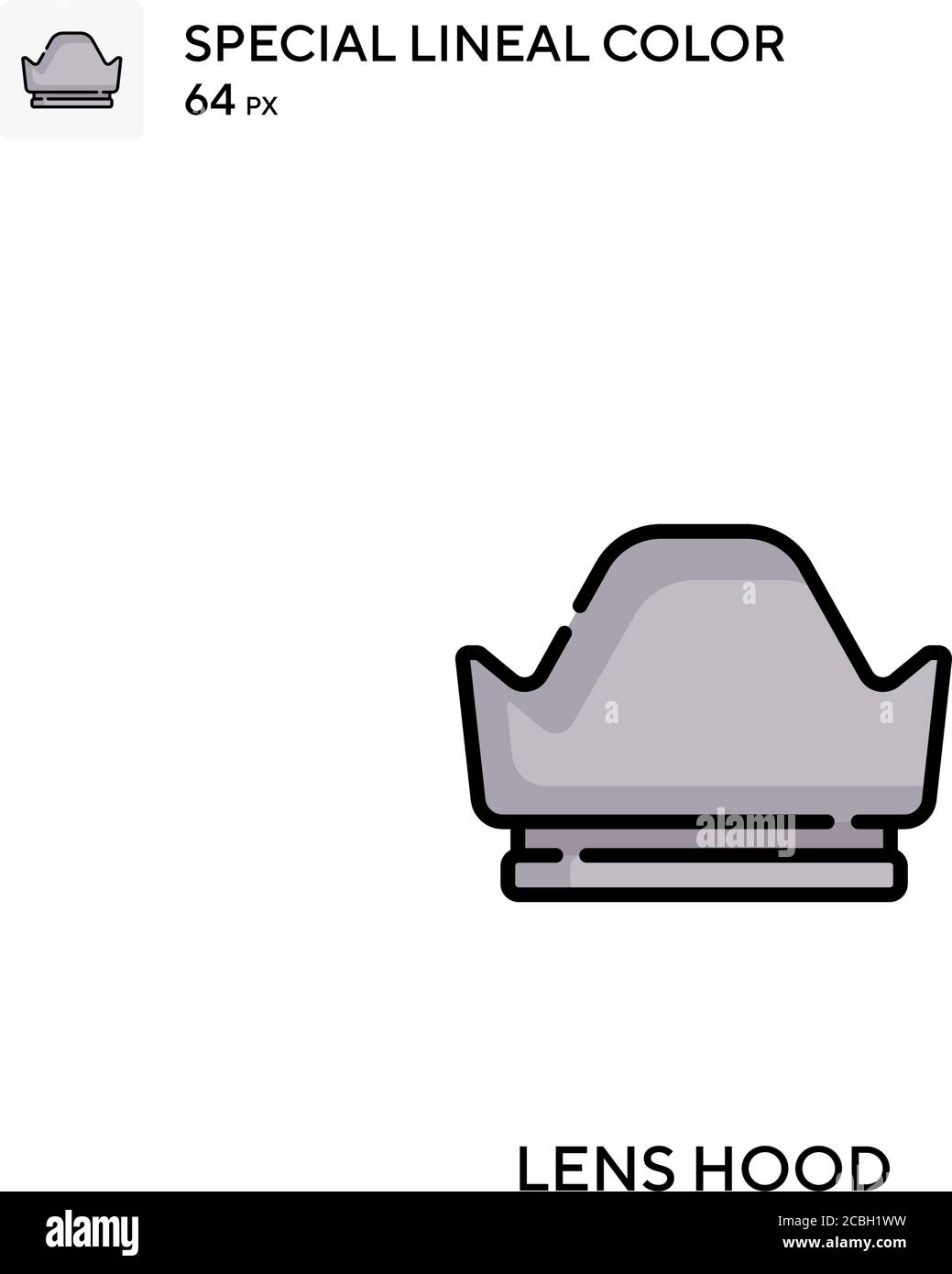 Lens hood special lineal color vector icon. Lens hood icons for your business project Stock