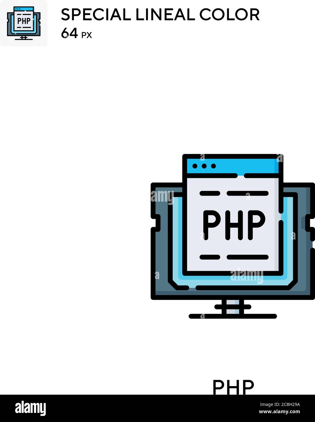 Php special lineal color vector icon. Php icons for your business project Stock Vector