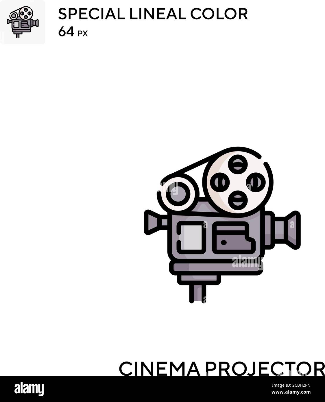 Cinema projector special lineal color vector icon. Cinema projector icons for your business project Stock Vector