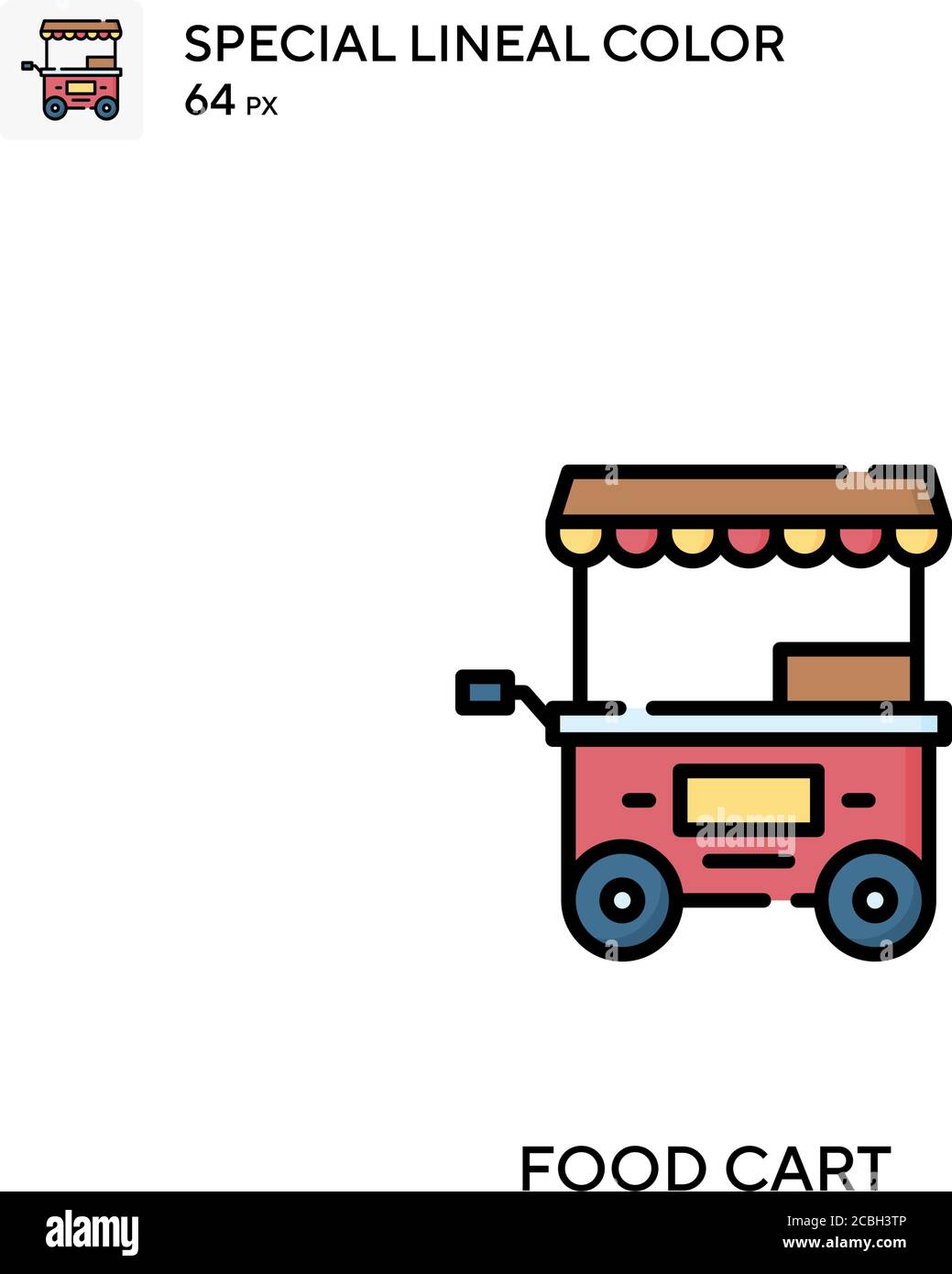 Food cart special lineal color vector icon. Food cart icons for your