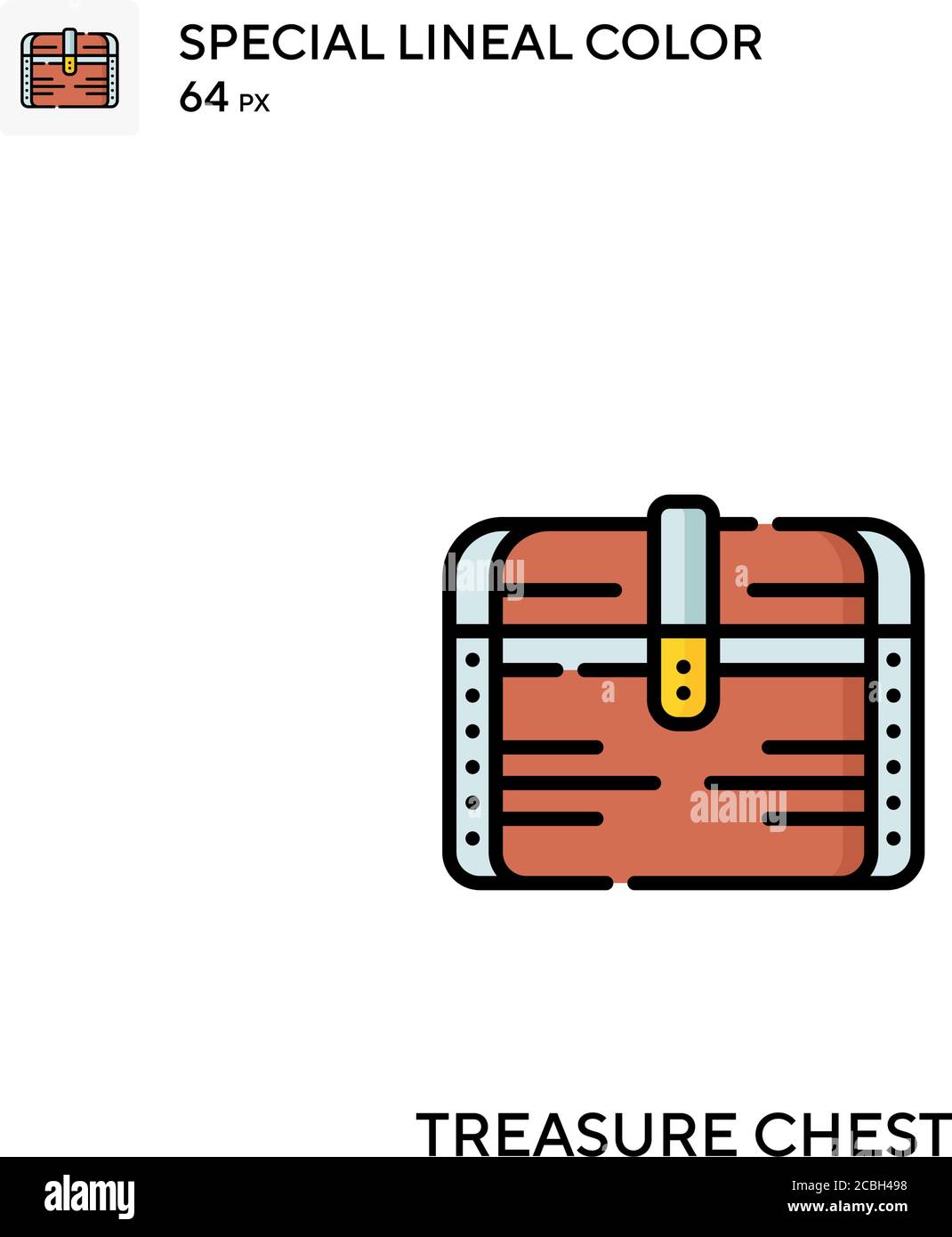 Treasure chest special lineal color vector icon. Treasure chest icons ...
