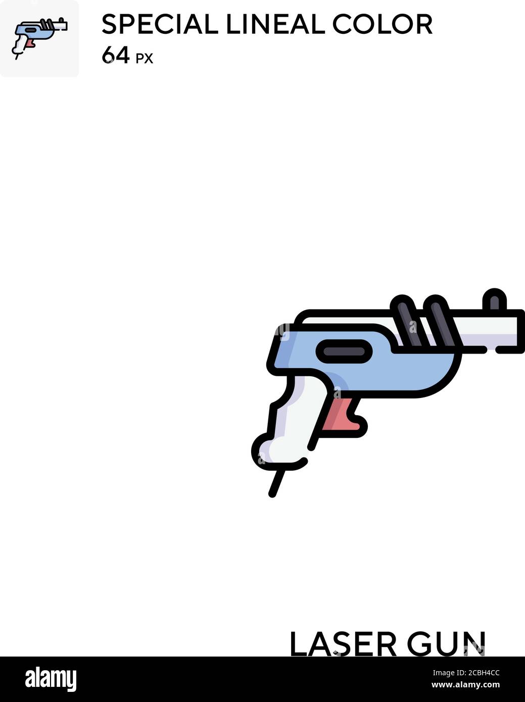Laser gun special lineal color vector icon. Laser gun icons for your