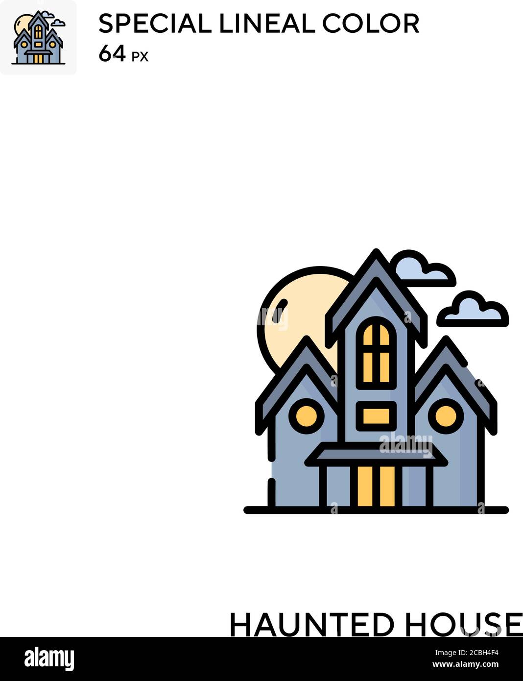 Haunted house special lineal color vector icon. Haunted house icons for ...