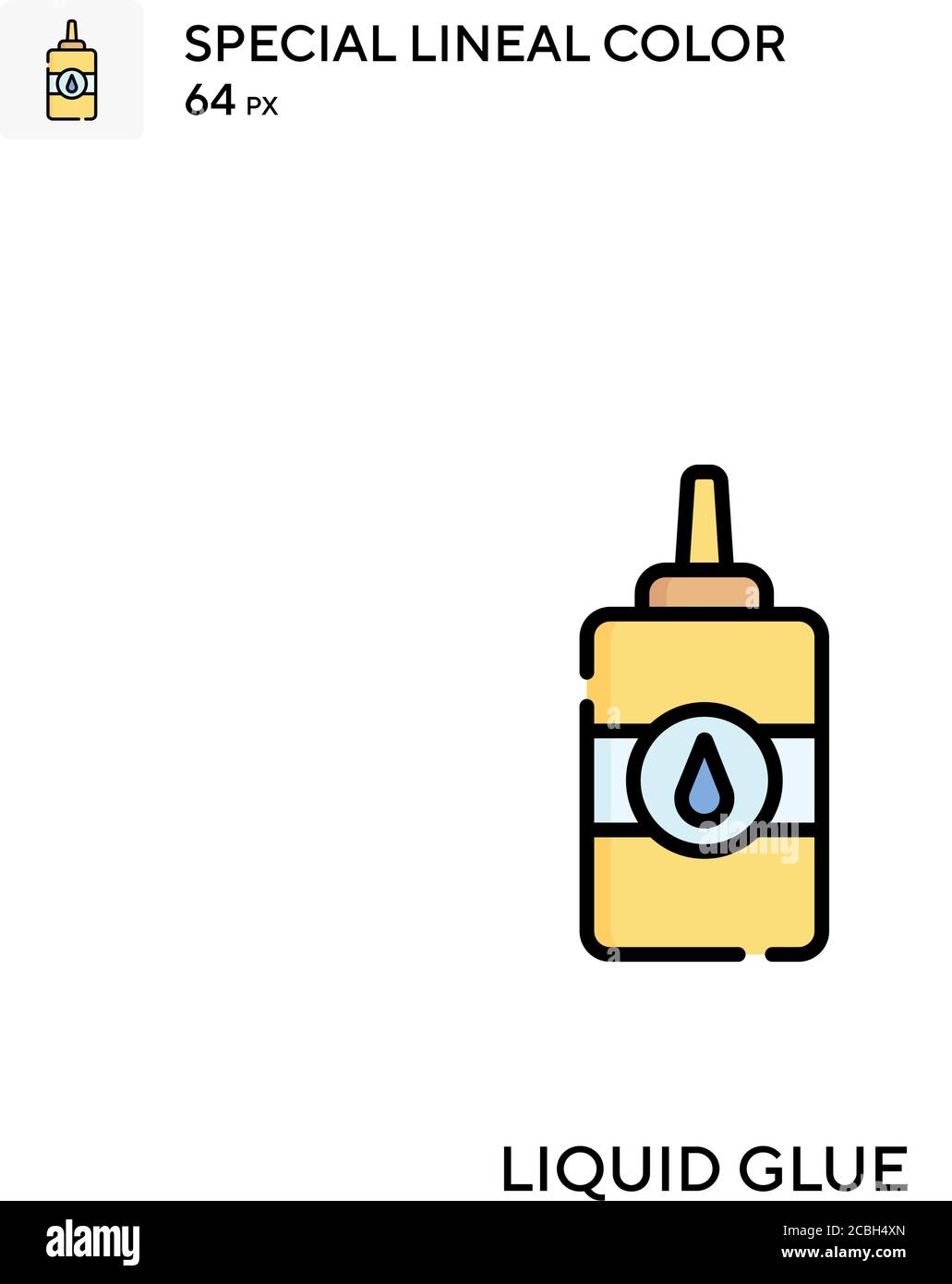 Liquid glue special lineal color vector icon. Liquid glue icons for ...