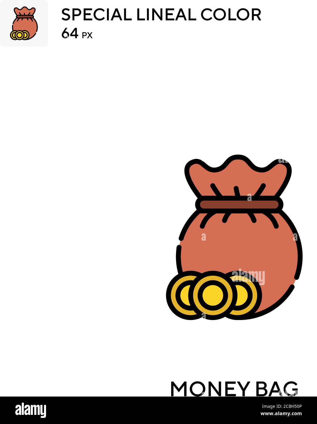 Money bag special lineal color vector icon. Money bag icons for your ...