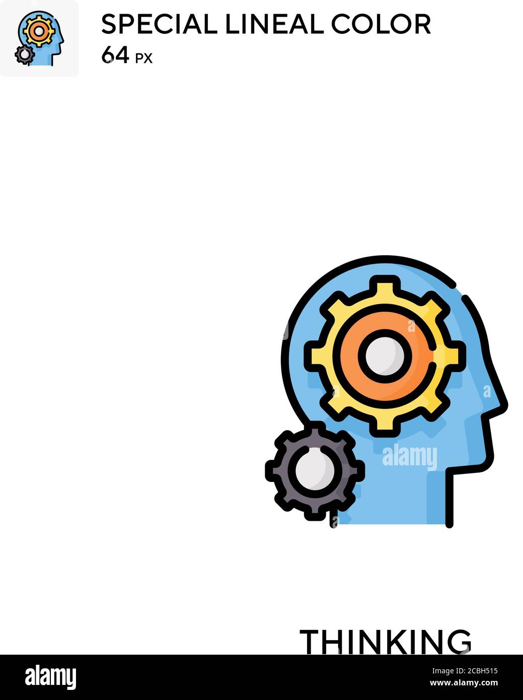 Thinking special lineal color vector icon. Thinking icons for your ...