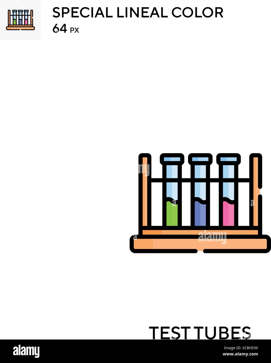 Test tubes special lineal color vector icon. Test tubes icons for your ...
