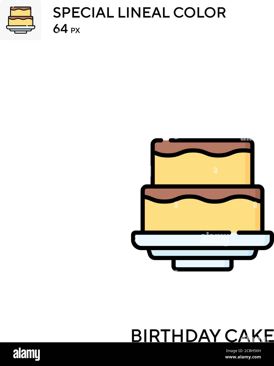 Birthday cake special lineal color vector icon. Birthday cake icons for ...