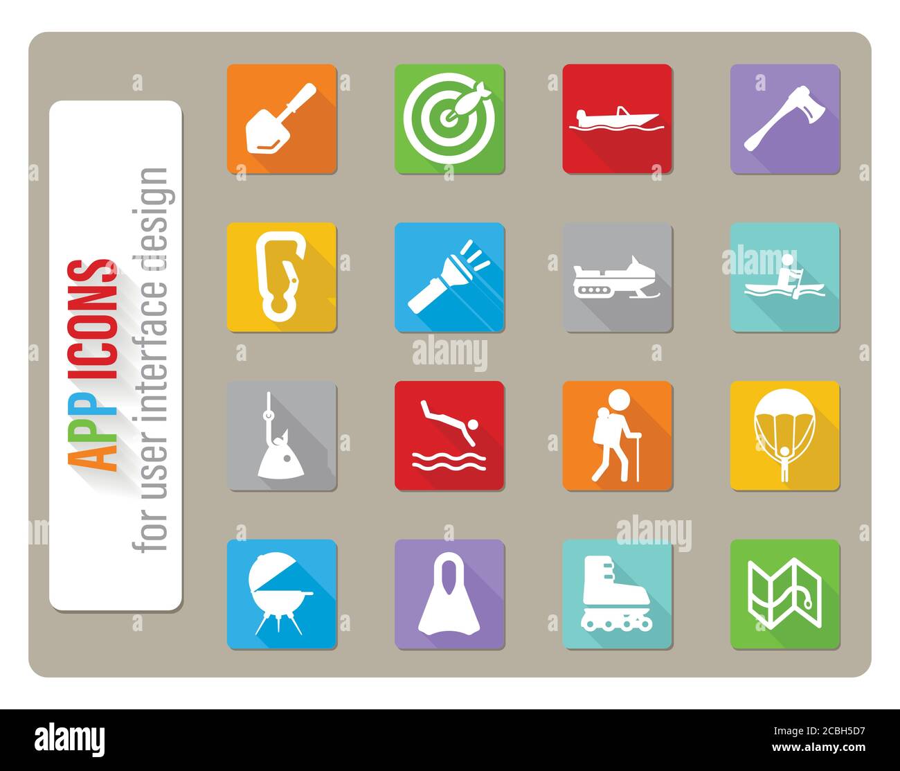 Active recreation icon set Stock Vector