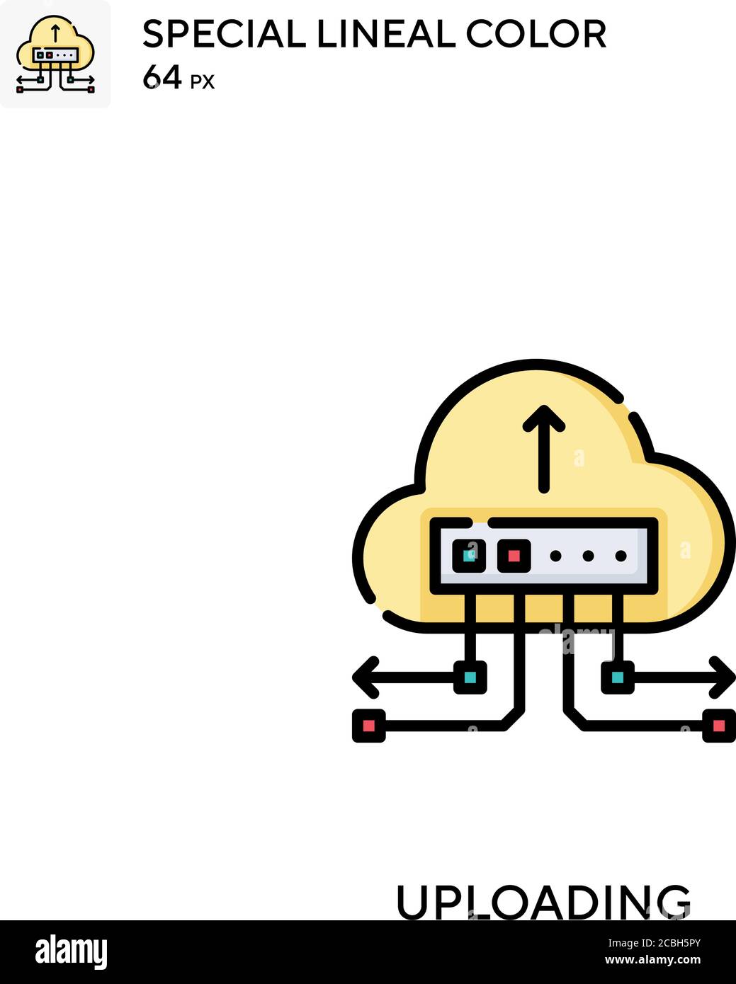Uploading special lineal color vector icon. Uploading icons for your ...