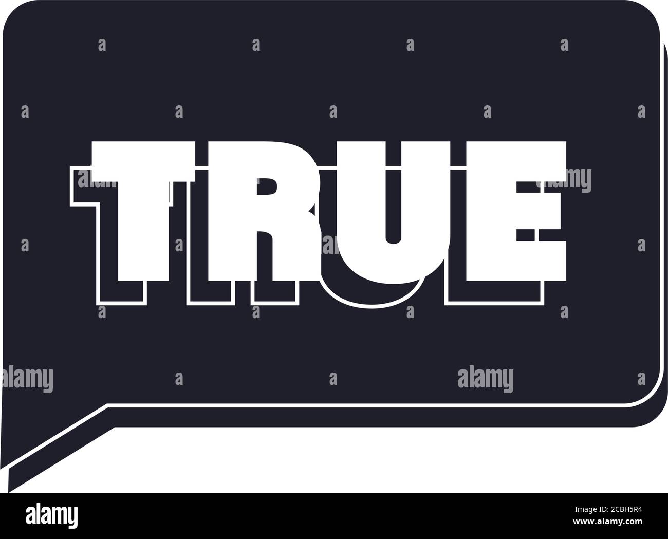 slang bubbles, true phrase over white background, silhouette icon style