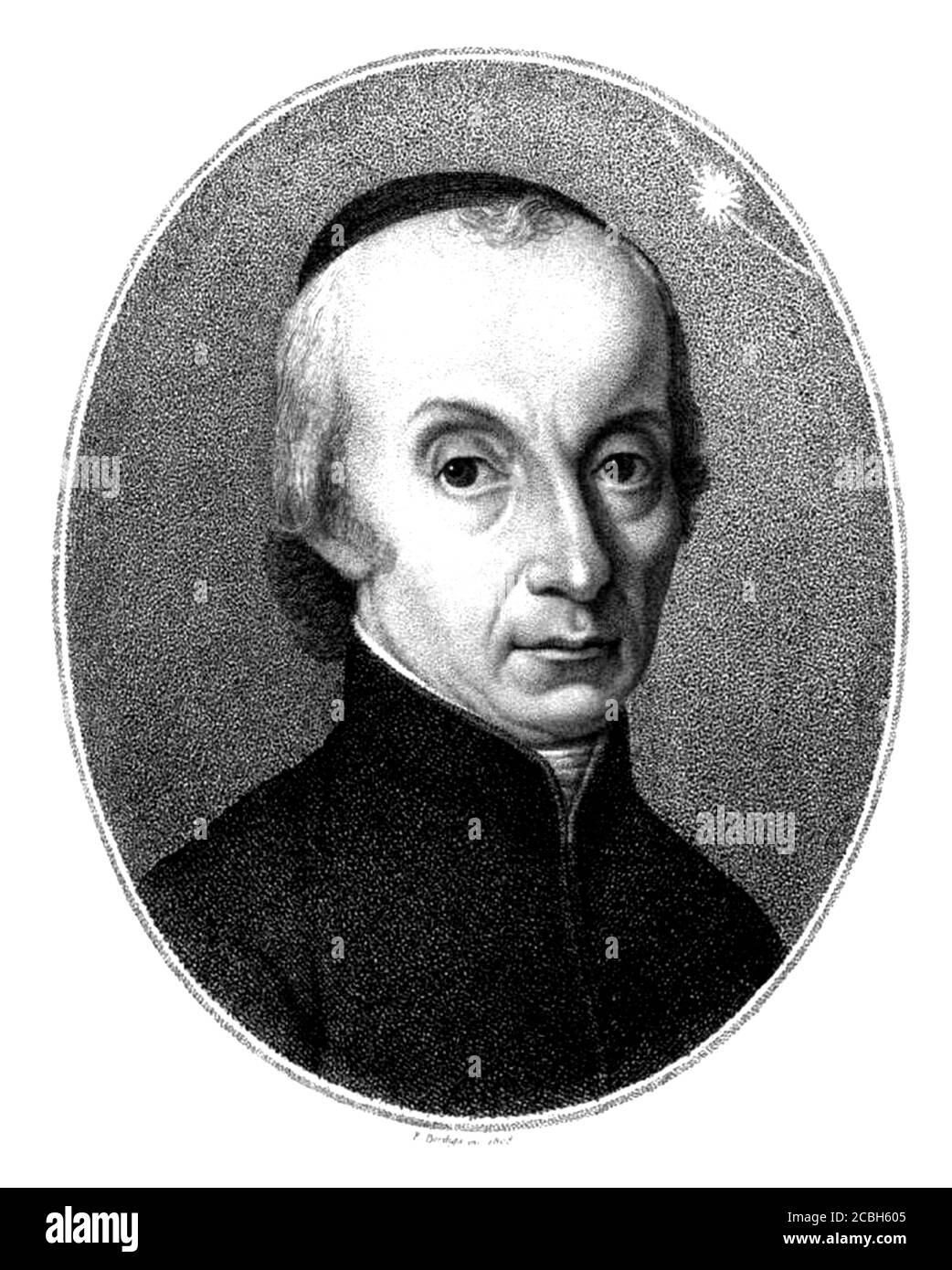 1820 c, ITALY : The celebrated italian priest and astronomer GIUSEPPE PIAZZI ( 1746 - 1826 ). Discover of Cerere ( Ceres , the dwarf planet ) in 1801 .  - SCIENZA - ritratto - portrait - prete - priest - SCIENZIATO - SCIENZA -  SCIENCE - SCIENTIST- HISTORY -  foto storiche  - ASTRONOMIA - ASTRONOMY - ASTRONOMER - ASTRONOMO -  illustrazione - illustration - engraving - incisione  - CATHOLIC RELIGION - RELIGIONE CATTOLICA --- ARCHIVIO GBB Stock Photo