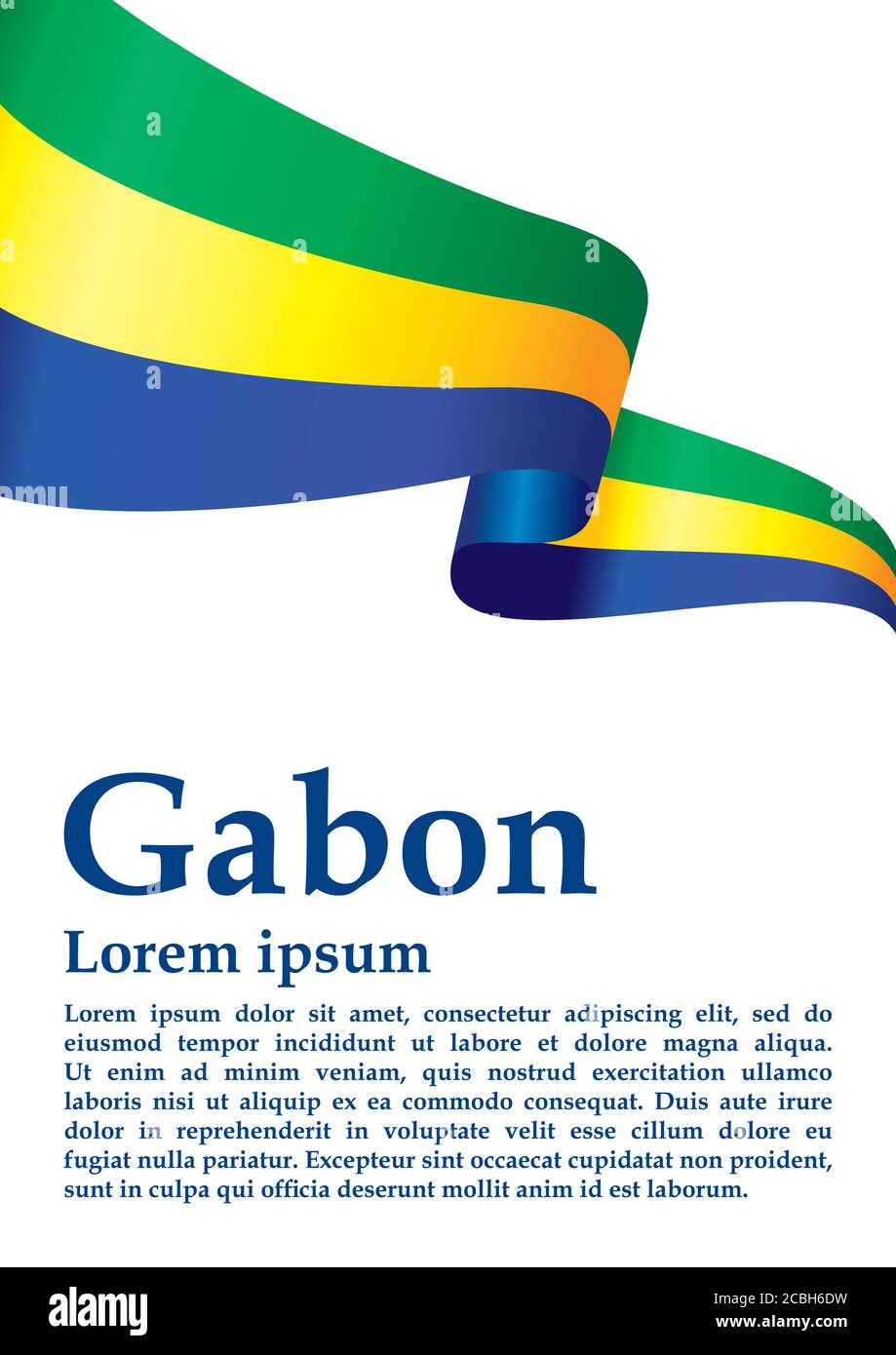Flag of Gabon, Gabonese Republic. Template for award design, an ...