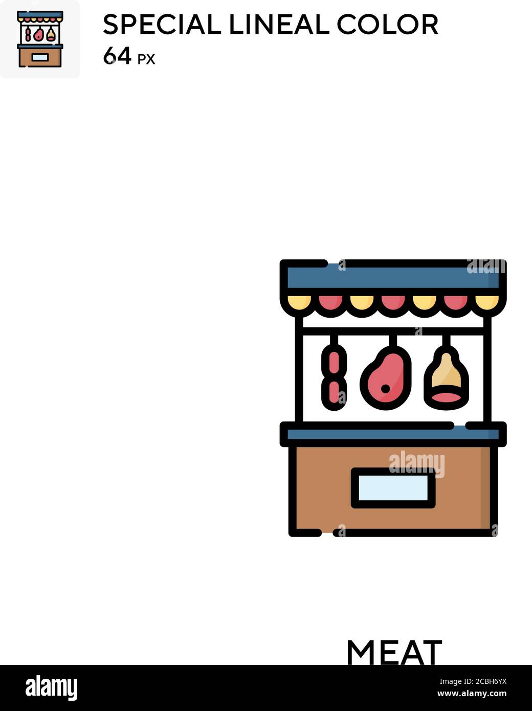 Meat special lineal color vector icon. Meat icons for your business ...