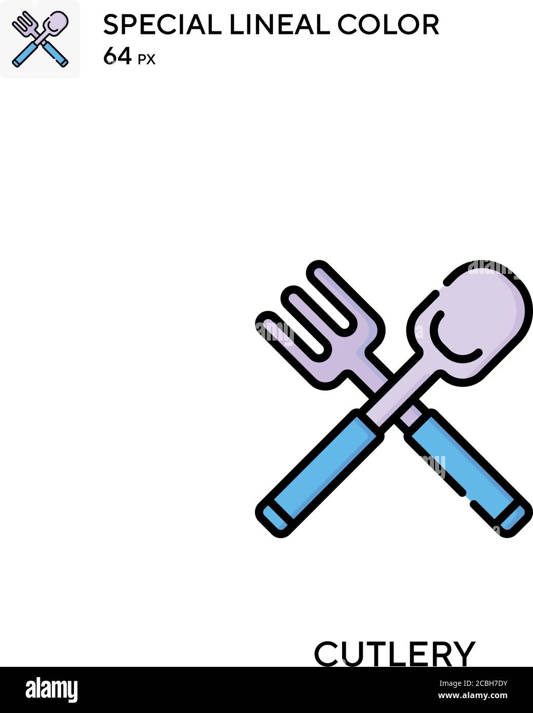 Cutlery special lineal color vector icon. Cutlery icons for your business project Stock Vector