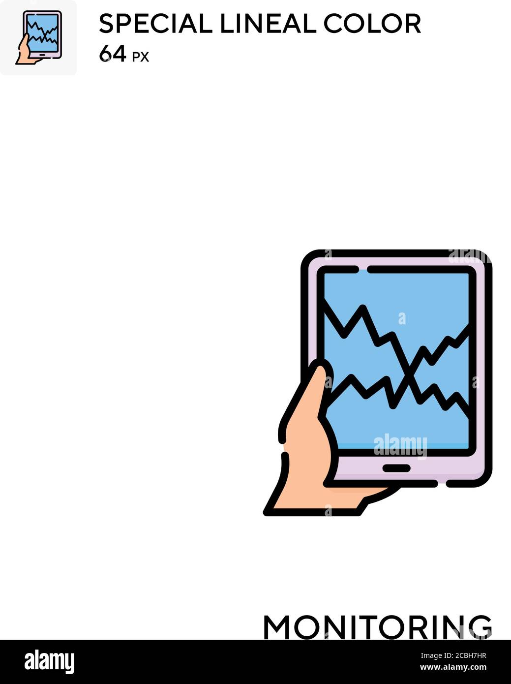 Monitoring special lineal color vector icon. Monitoring icons for your ...