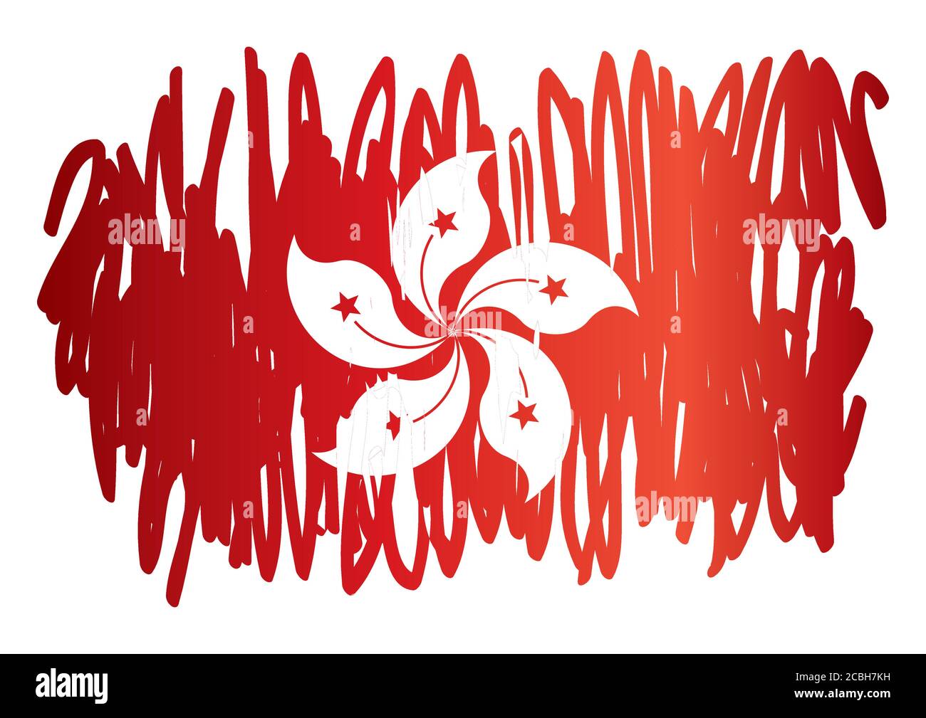 Flag of Hong Kong, Special Administrative Region of the People's Republic of China Stock Vector