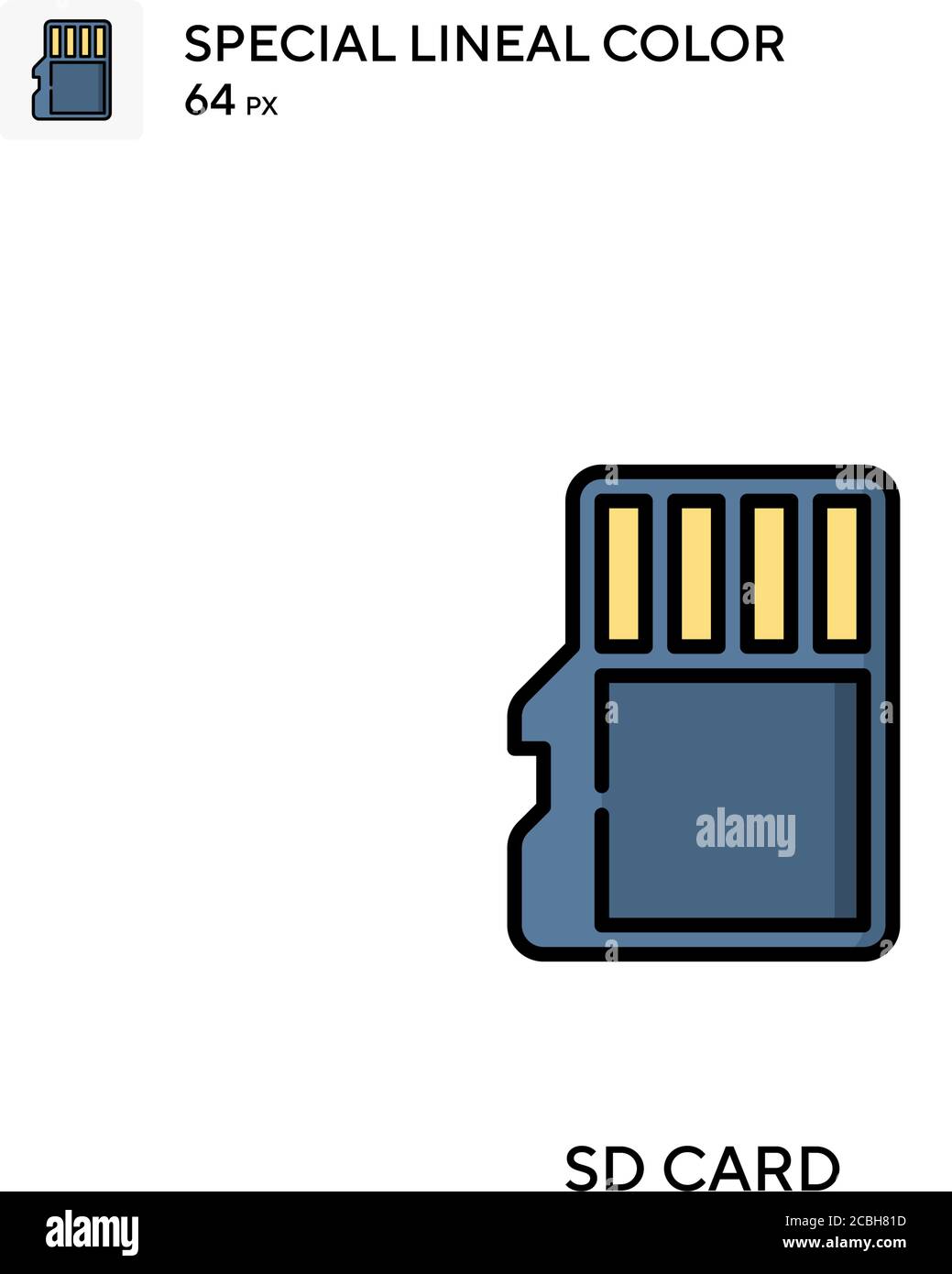 Sd card special lineal color vector icon. Sd card icons for your