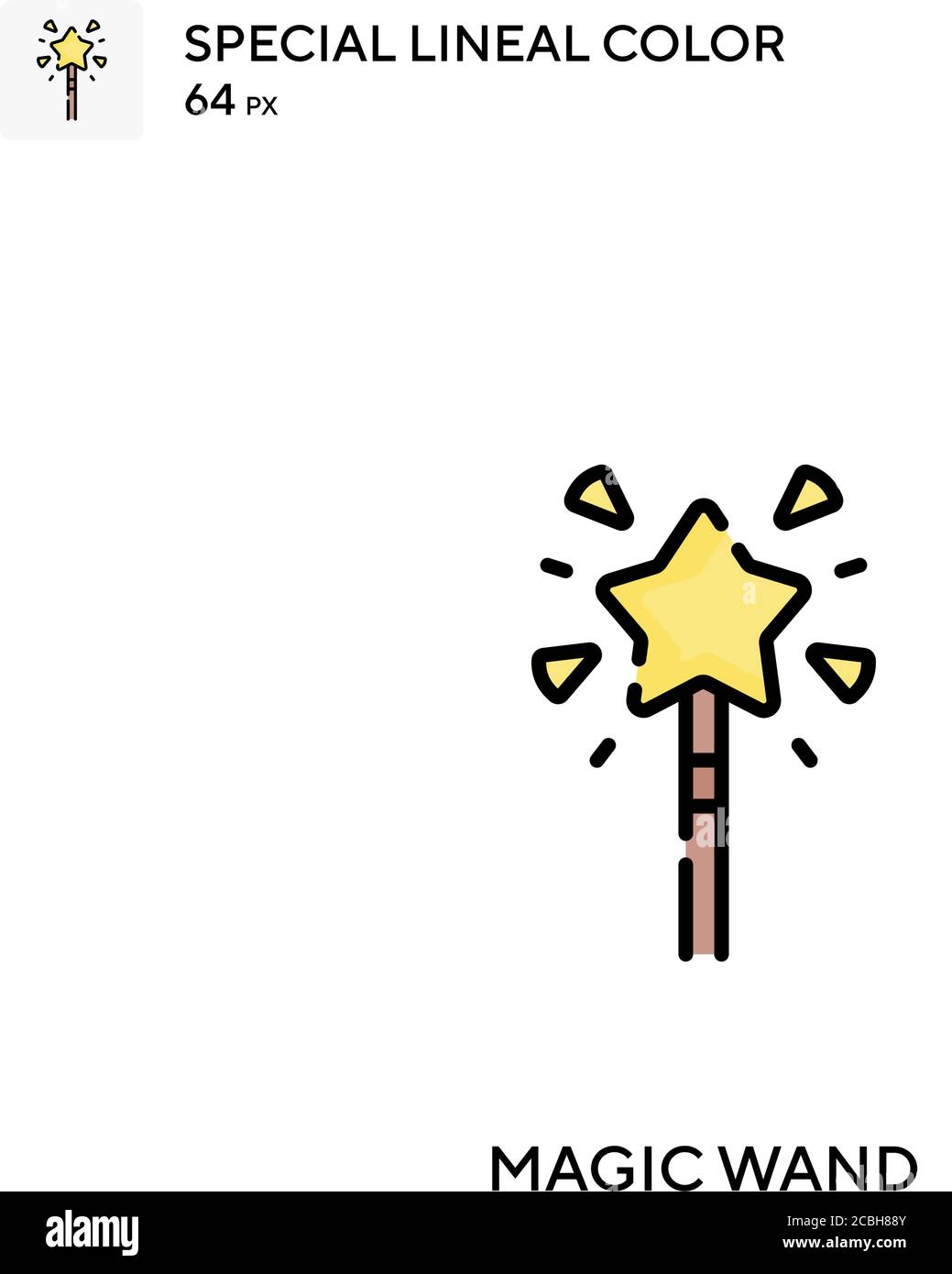 Magic wand special lineal color vector icon. Magic wand icons for your
