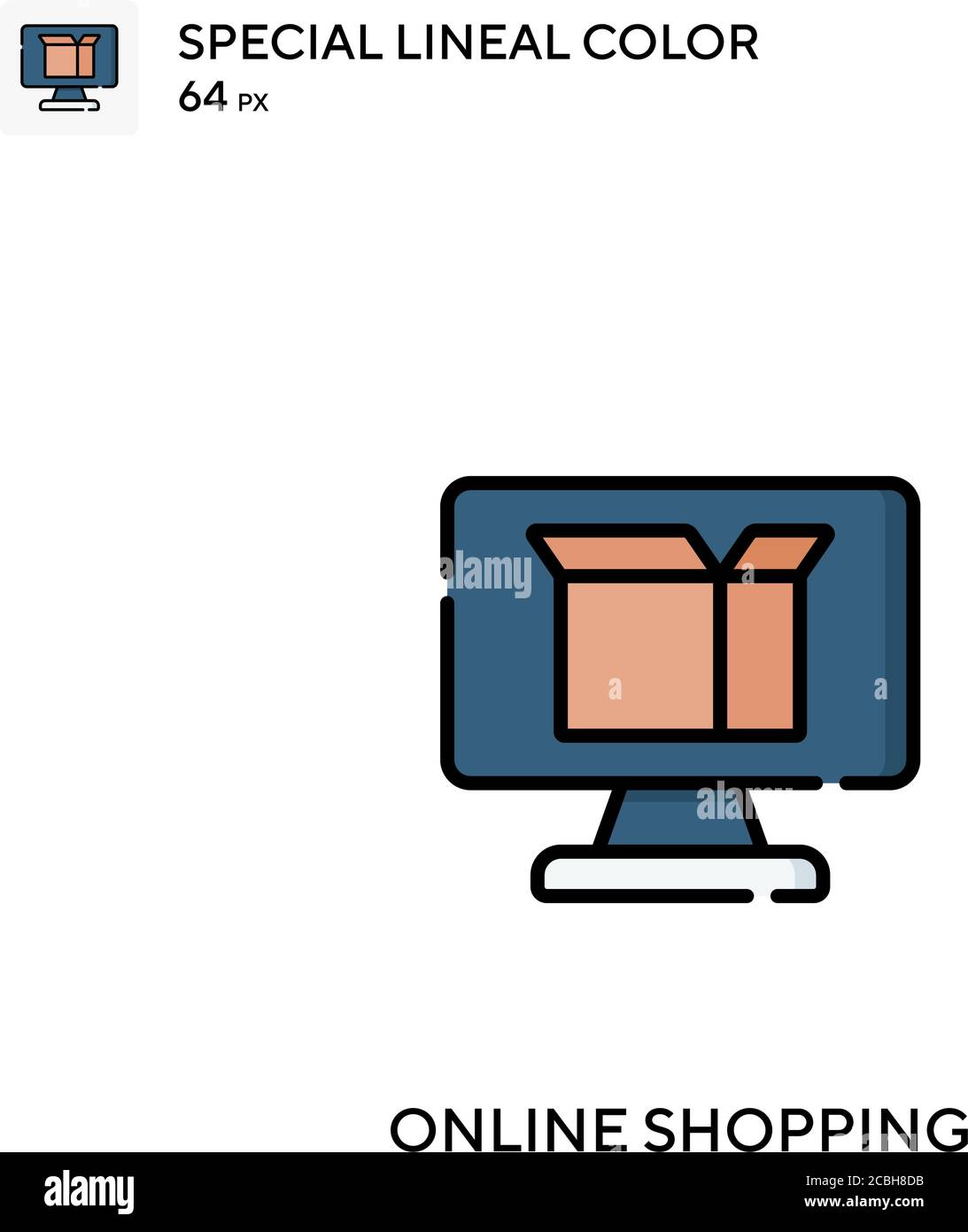 Online shopping special lineal color vector icon. Online shopping icons ...