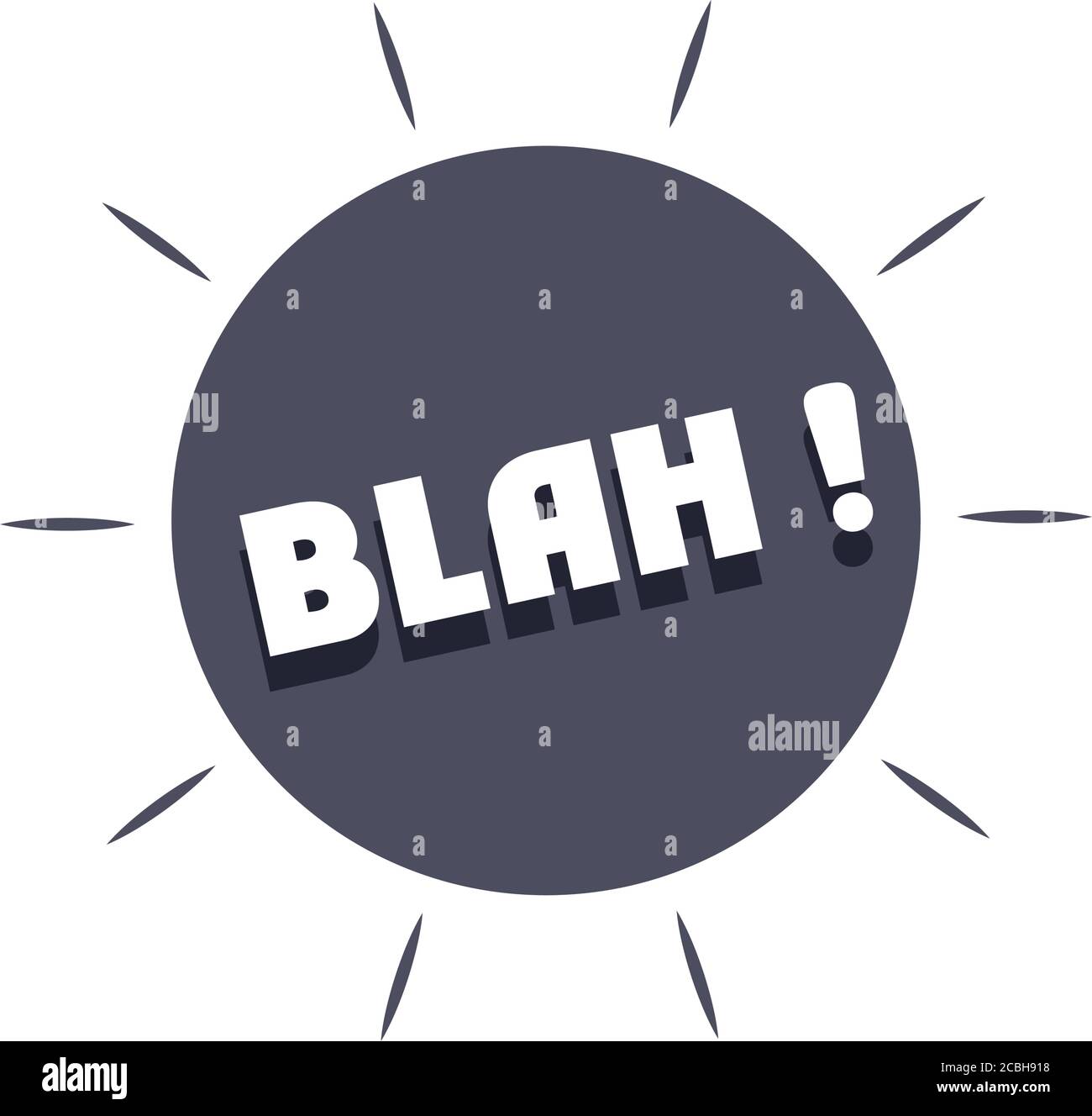 slang bubbles black blah expression, over white background, flat icon ...