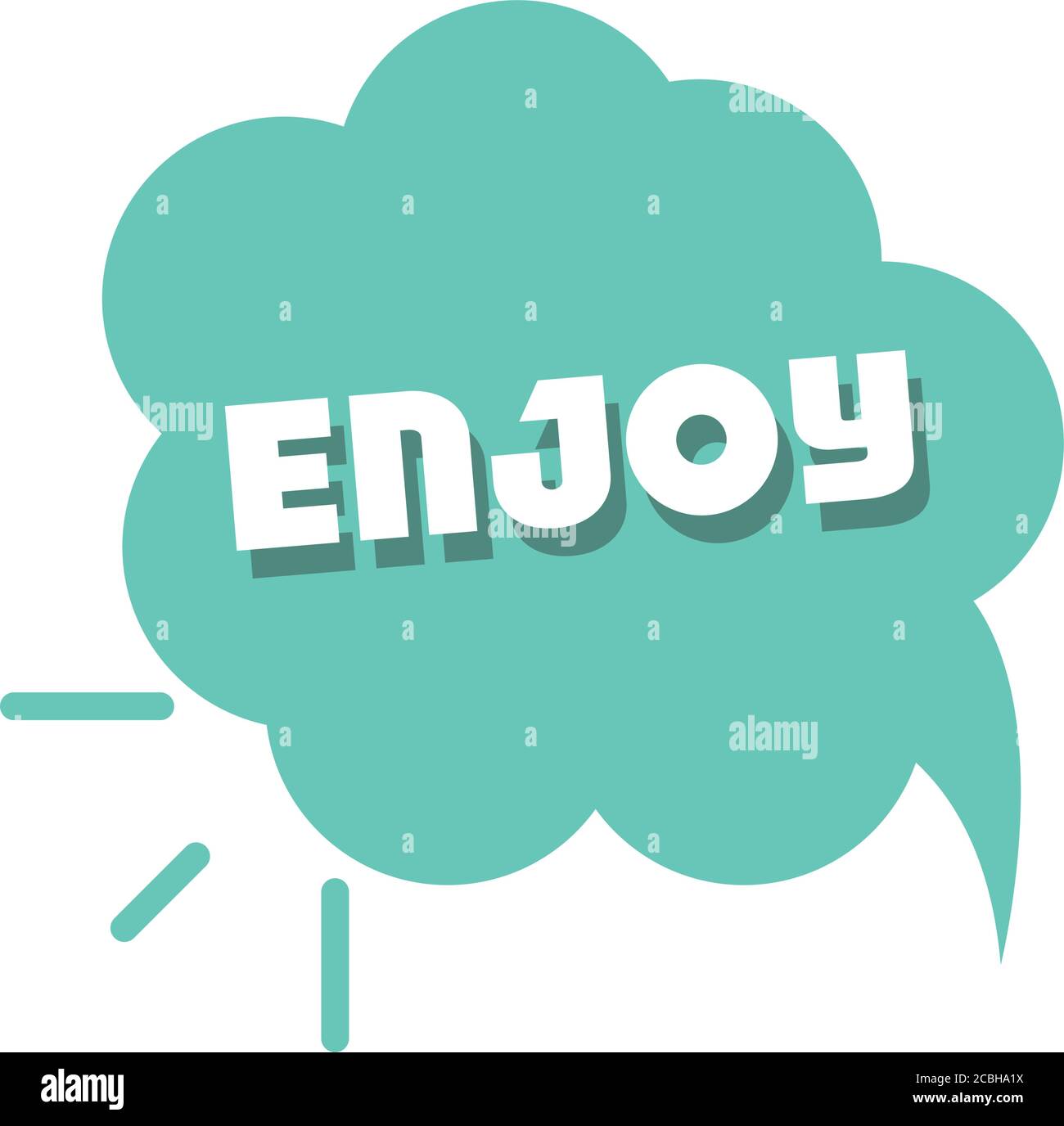 slang bubbles, hand drawn lettering enjoy over white background, flat ...
