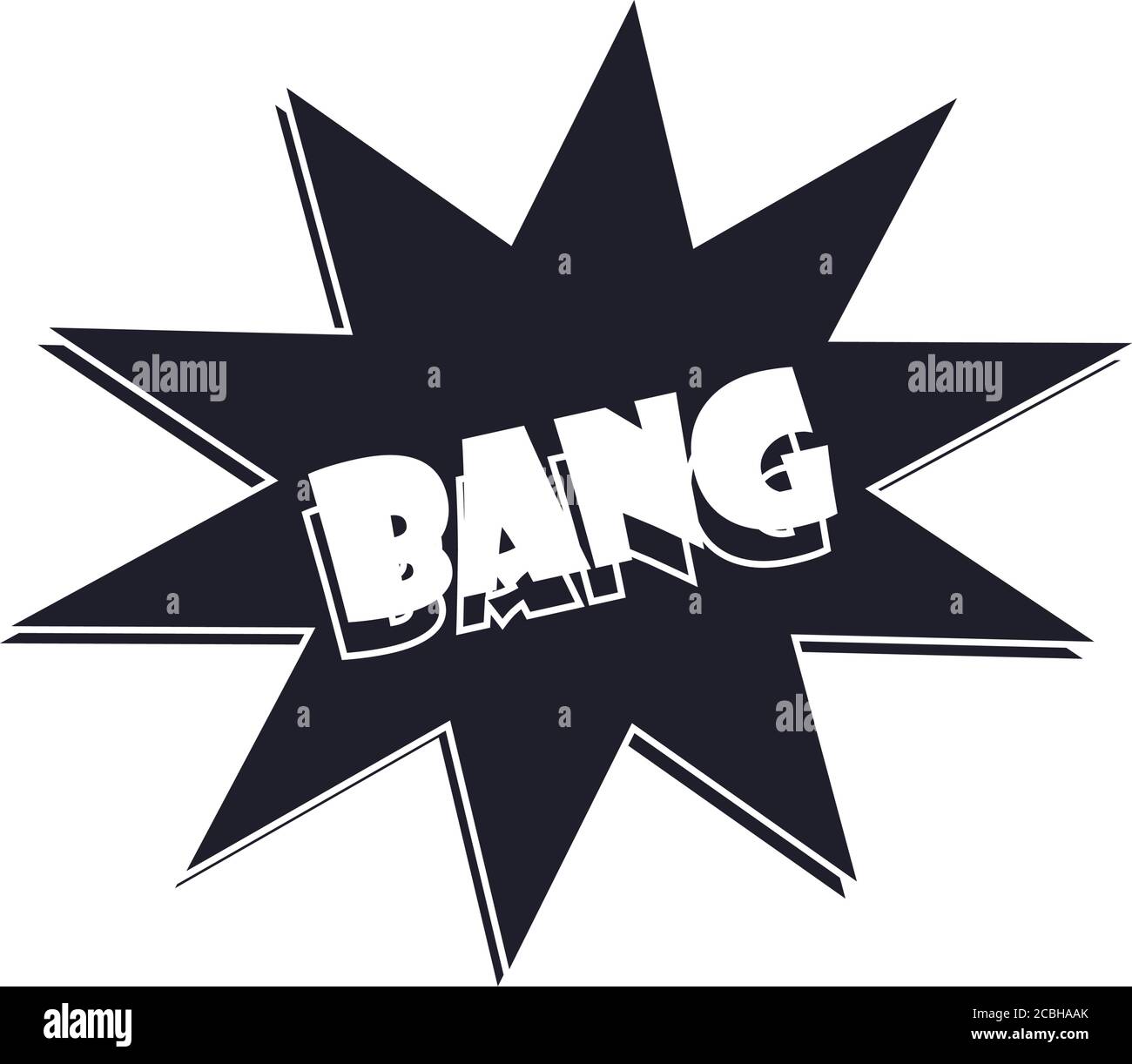 slang bubbles, bang comic text over white background, silhouette icon