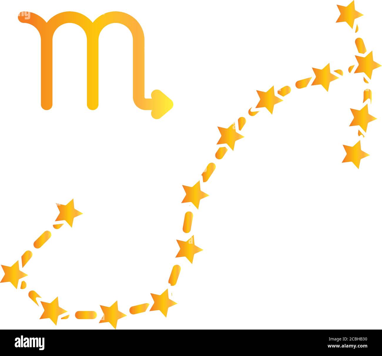 zodiac scorpio constellation astrological gradient style icon vector ...