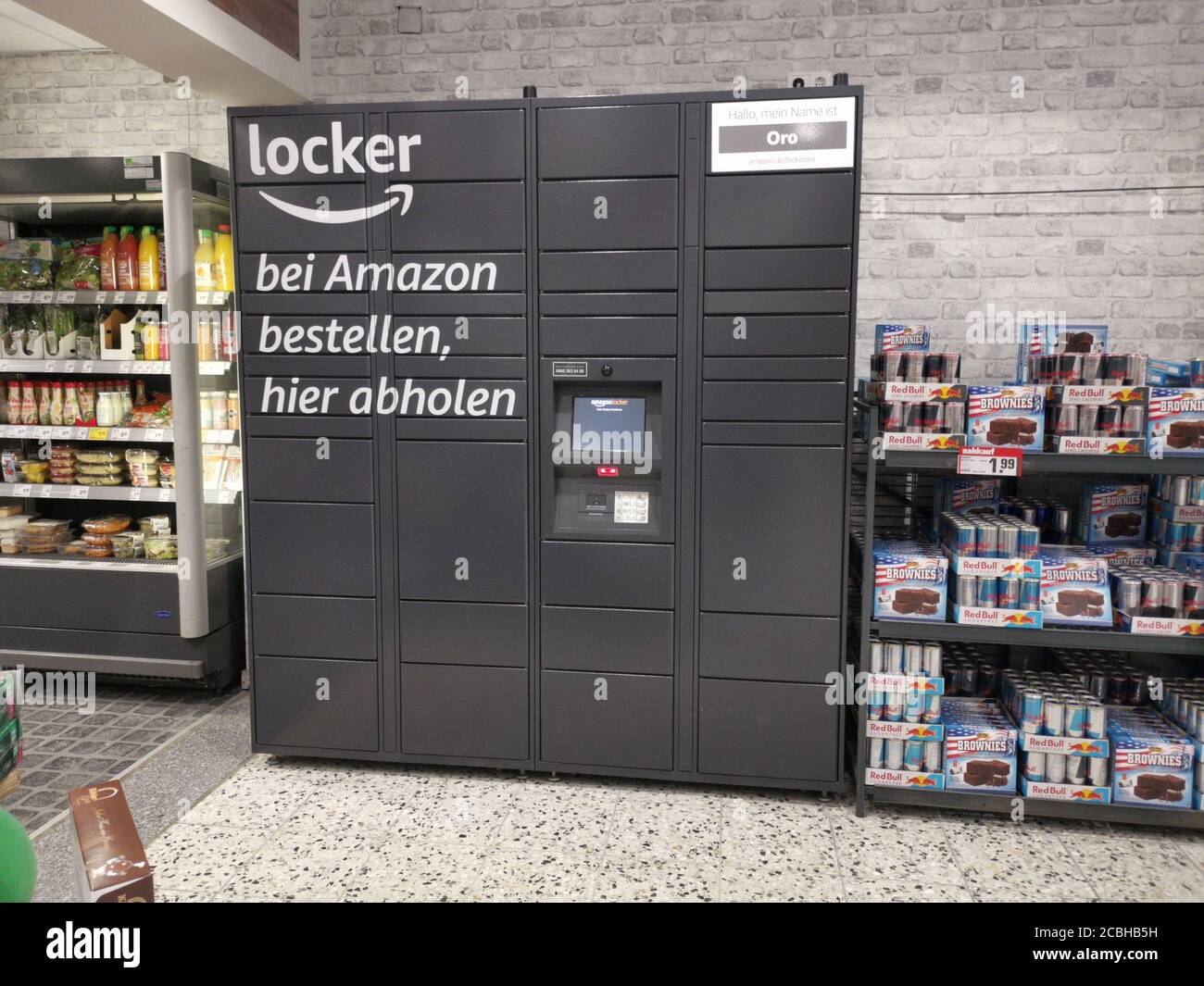 WETZLAR, GERMANY DEZEMBER 18 2019 Amazon locker located inside Whole