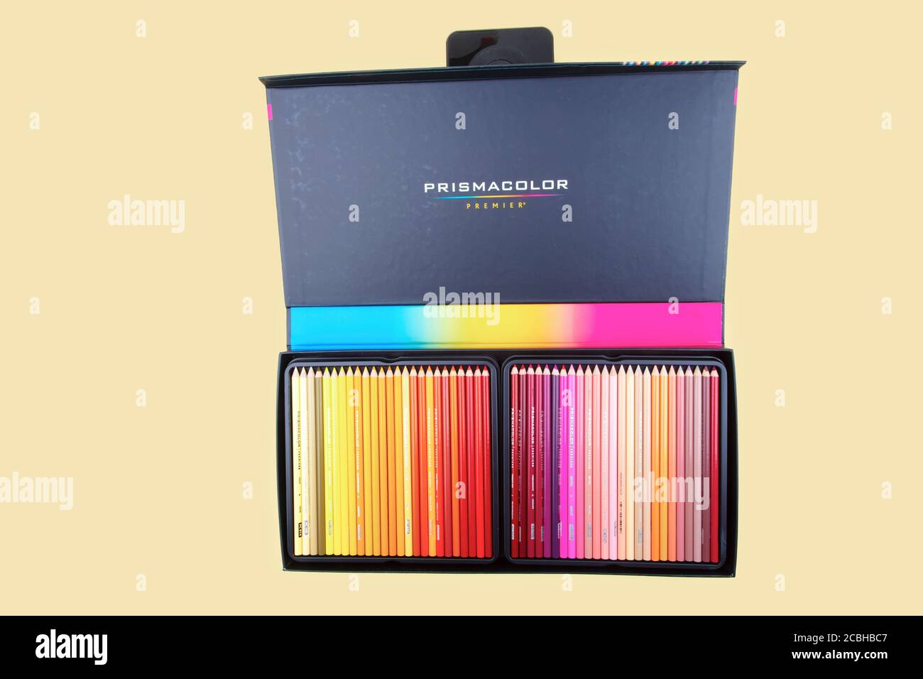 WETZLAR, GERMANY 20200615 PRISMACOLOR Colored Pencils in a cardboard