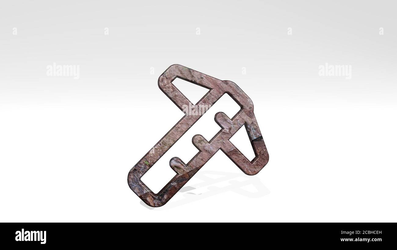 GRID RULER 3D icon standing on the floor - 3D illustration for ...