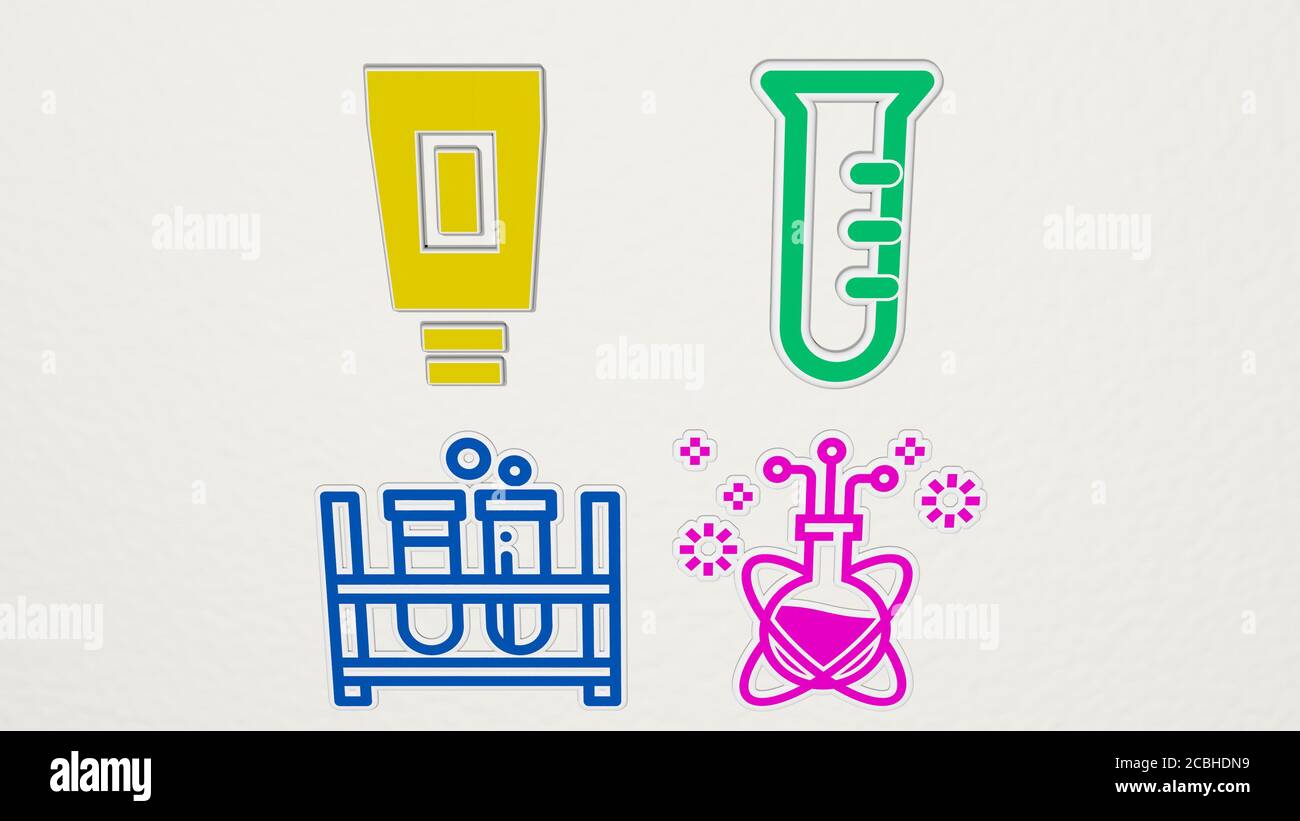 tube colorful set of icons - 3D illustration for background and test ...