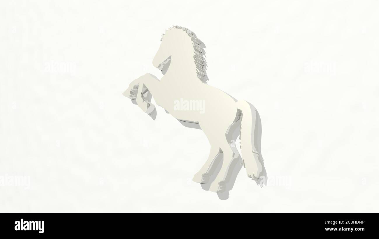 horse 3D drawing icon - 3D illustration for animal and background Stock  Photo - Alamy