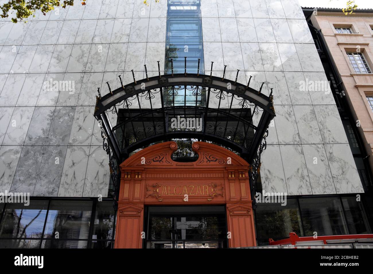 Marseille, France. 13th Aug, 2020. A view of the entrance to the facade of Alcazar municipal library.The Alcazar municipal library in Marseille has closed its doors after an agent tested positive for the coronavirus. Employees will be quarantined and users are invited to be tested. Credit: SOPA Images Limited/Alamy Live News Stock Photo