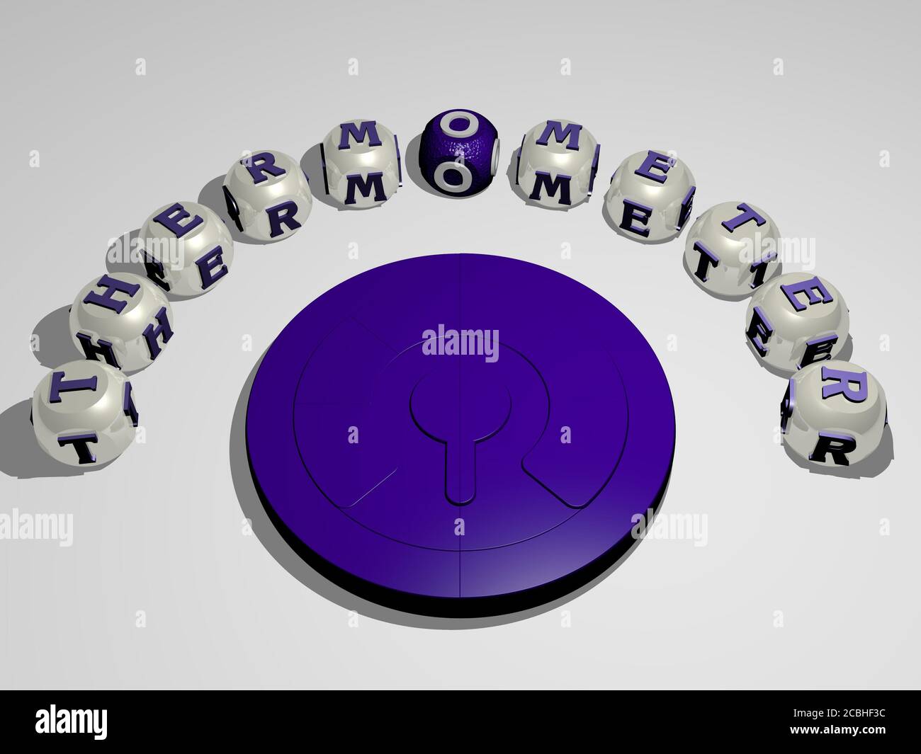 THERMOMETER 3D icon surrounded by the text of cubic letters - 3D ...