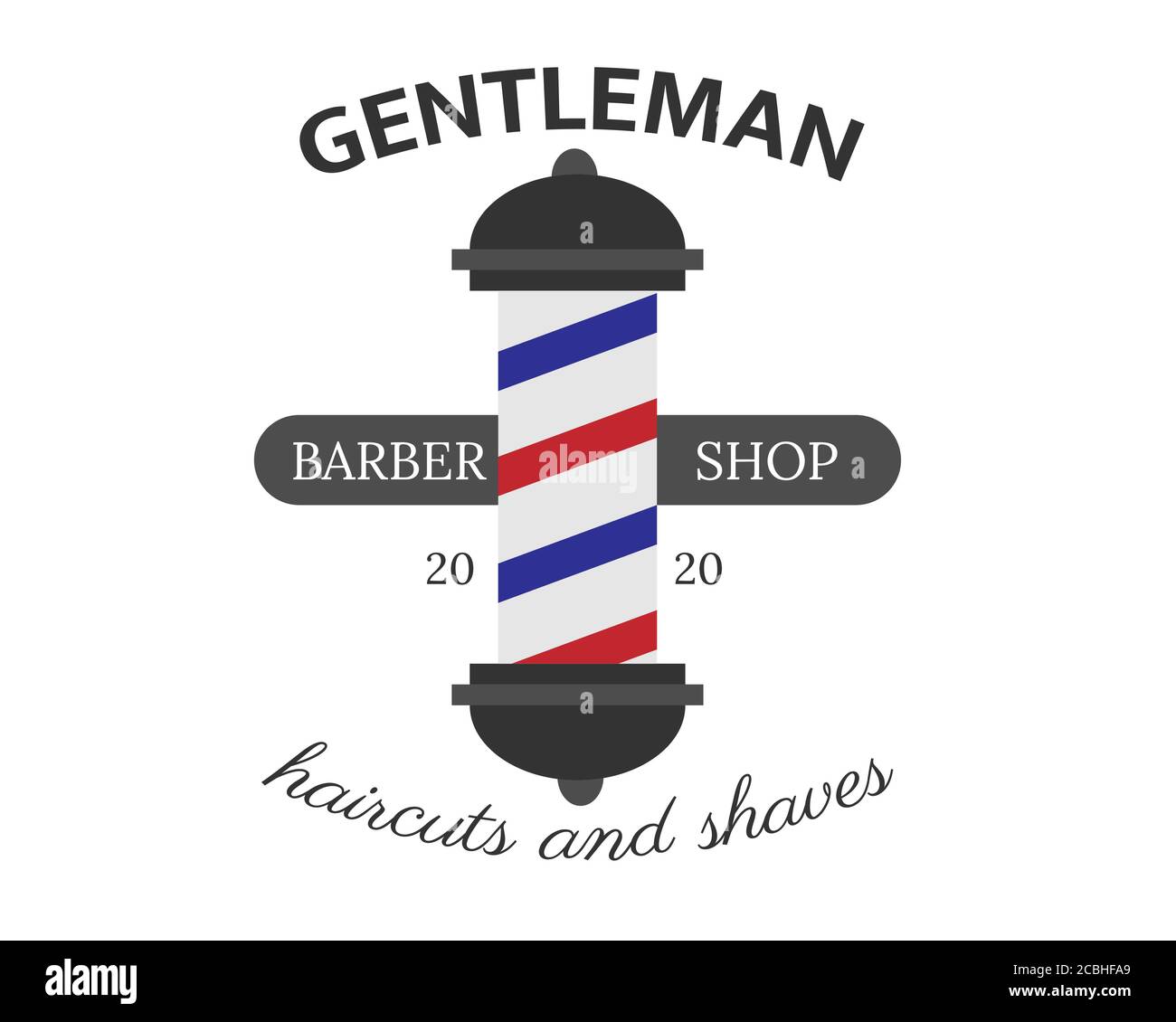 Illustration vector design of barbershop logo template Stock Vector