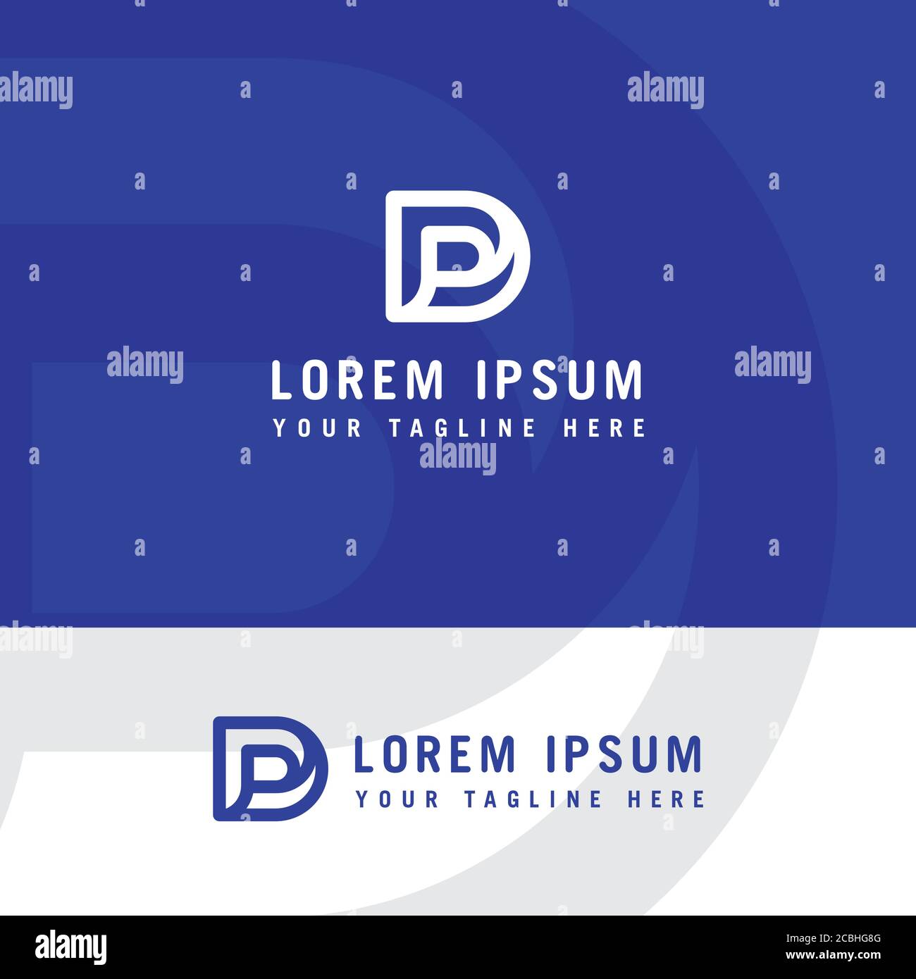 Initial Letter Logo PD, DP, Logo Template Stock Vector