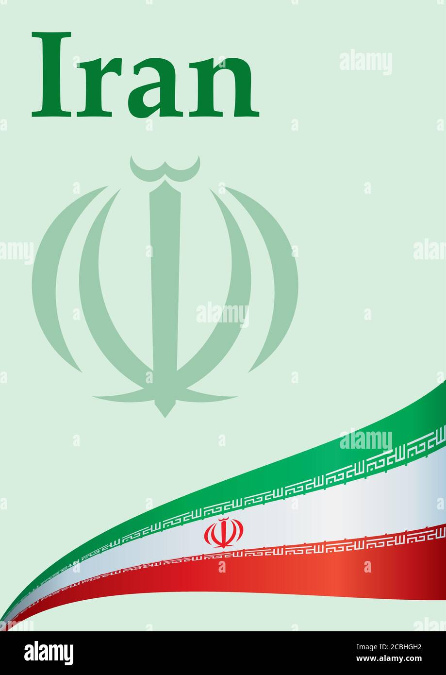 Flag of Iran, Islamic Republic of Iran. Bright, colorful vector
