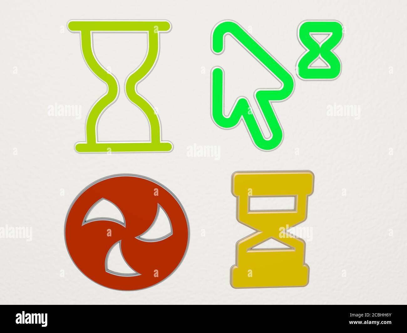 wait 4 icons set - 3D illustration for background and people Stock ...