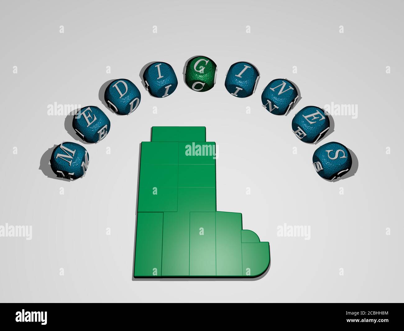 MEDICINES icon surrounded by the text of individual letters - 3D ...