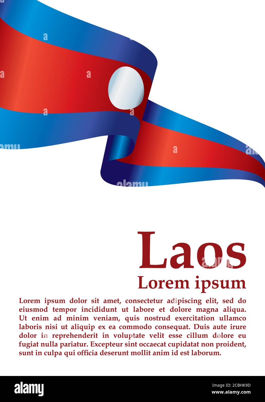 Flag of Laos, Lao People's Democratic Republic. Template for award ...