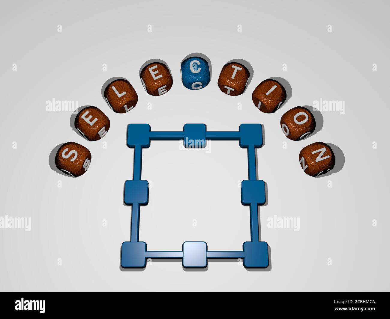 SELECTION icon surrounded by the text of individual letters - 3D ...