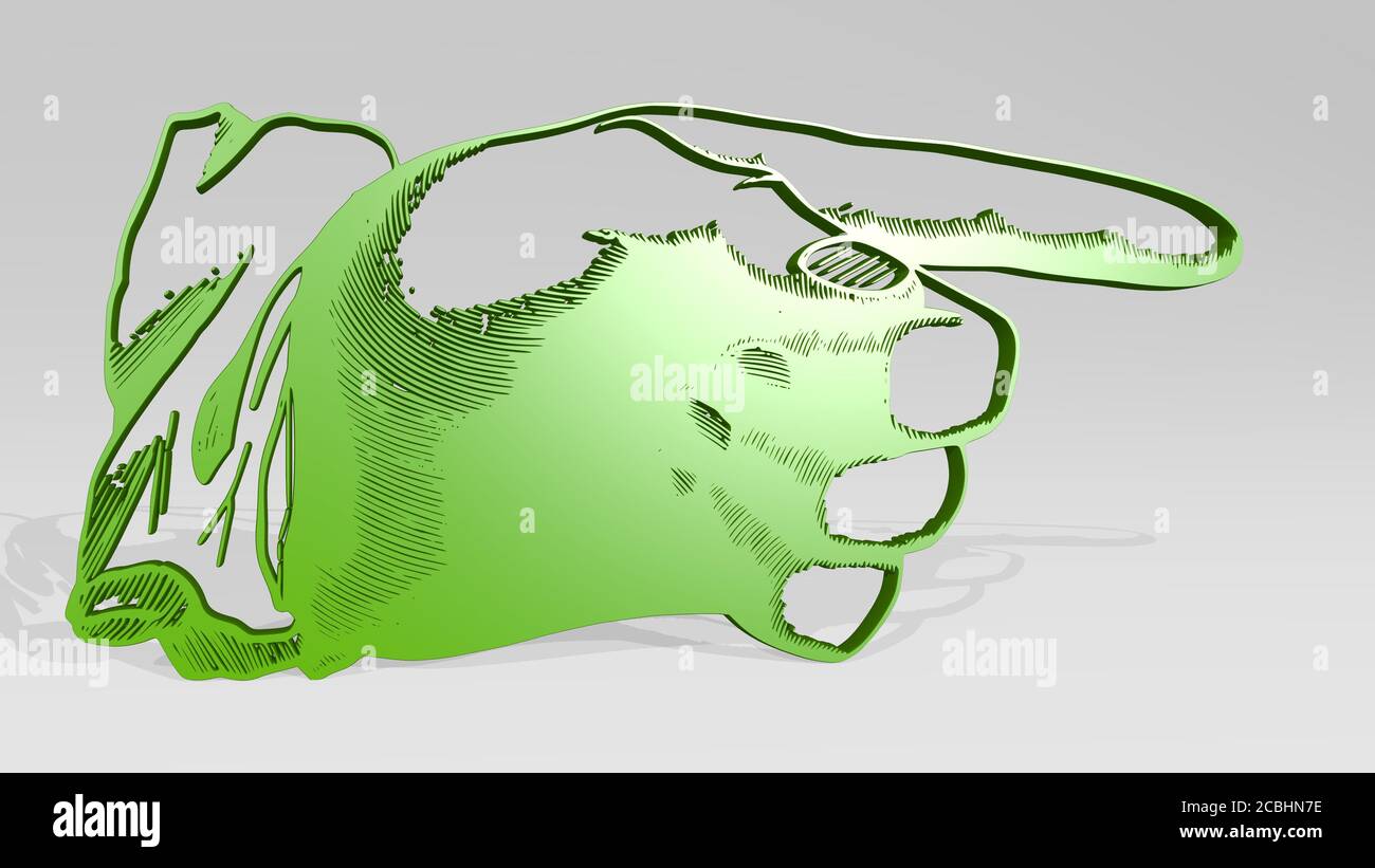 hand with pointing finger 3D icon casting shadow - 3D illustration for ...