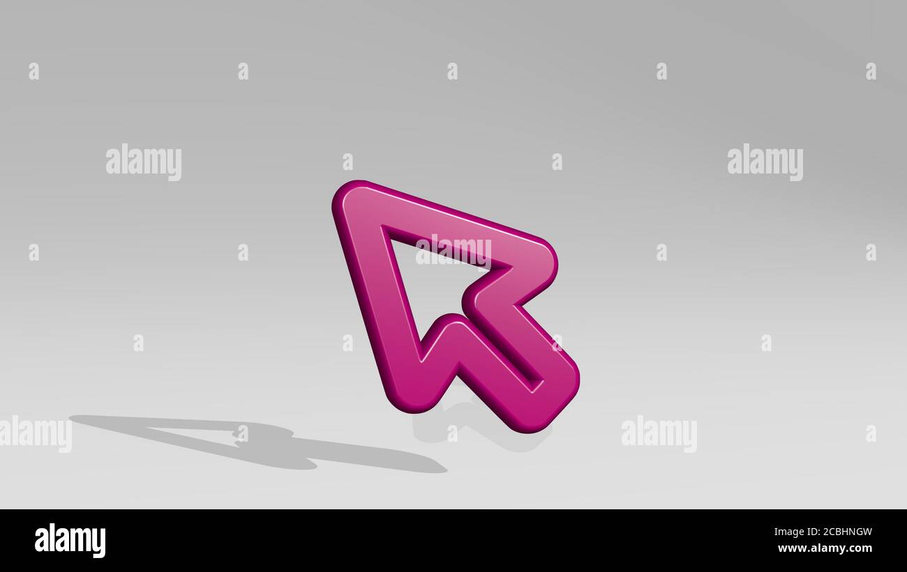cursor alternate 3D icon casting shadow - 3D illustration for arrow and ...