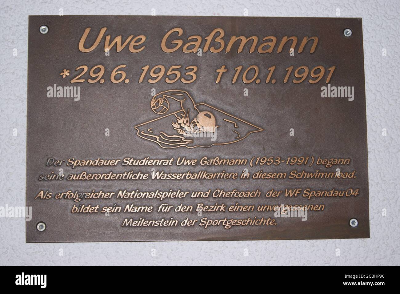 Gedenktafel für Uwe Gaßmann Stock Photo